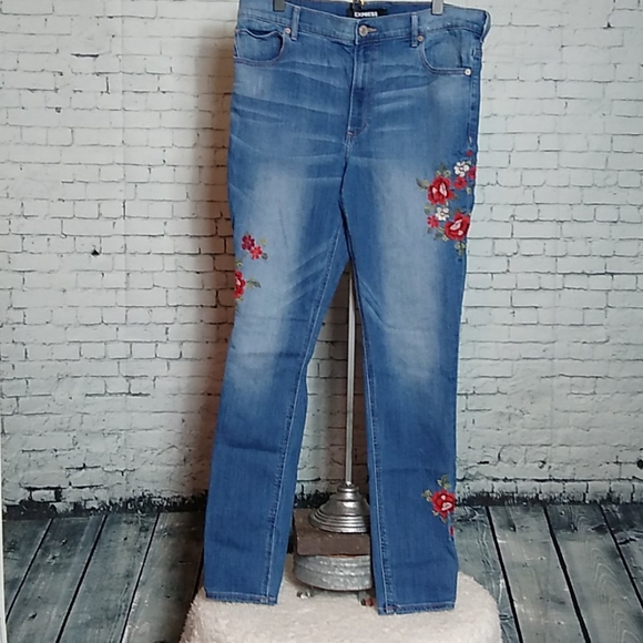 Express Denim - Express Floral Embroidered Jean Legging Sz. 14L